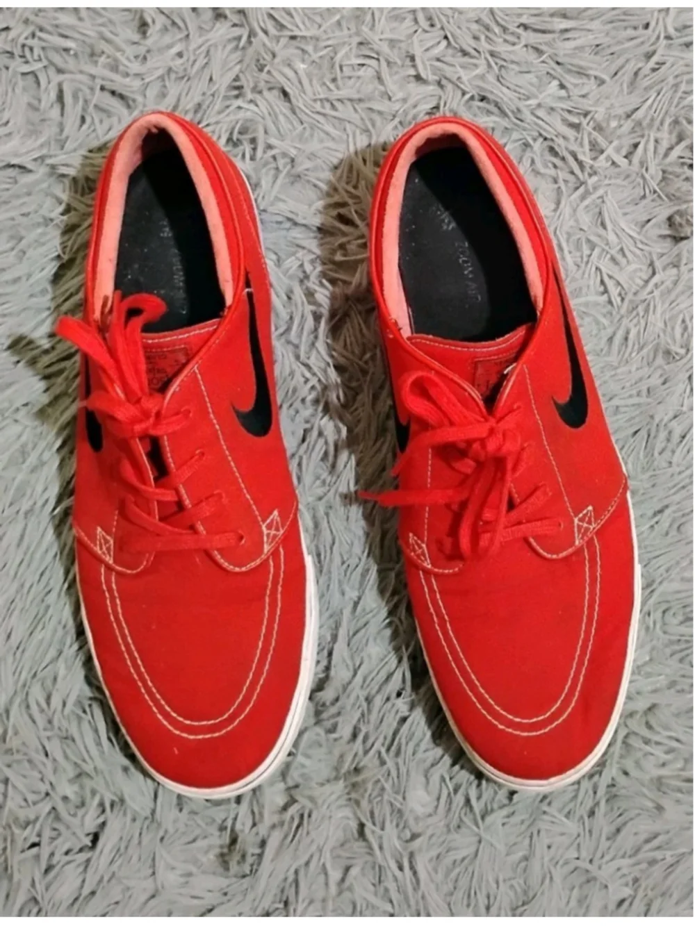 Nike SB Stefan Janoski Shoes Mens Size 14 Red Canvas Skateboarding 615957-603